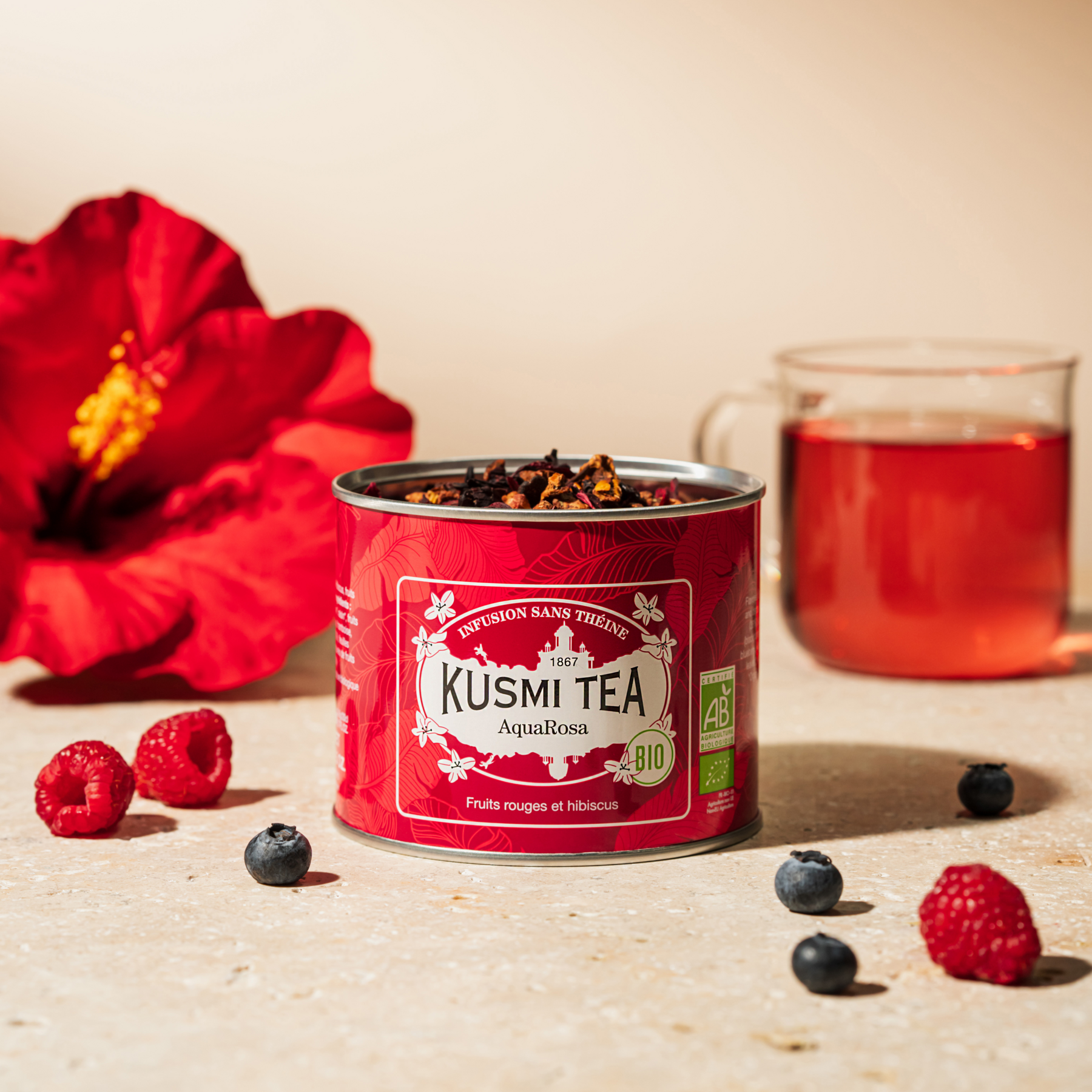 kusmi-tea-aquarosa-infuso-di-frutta-bio-ibisco-e-frutti-rossi-senza-teina image 2