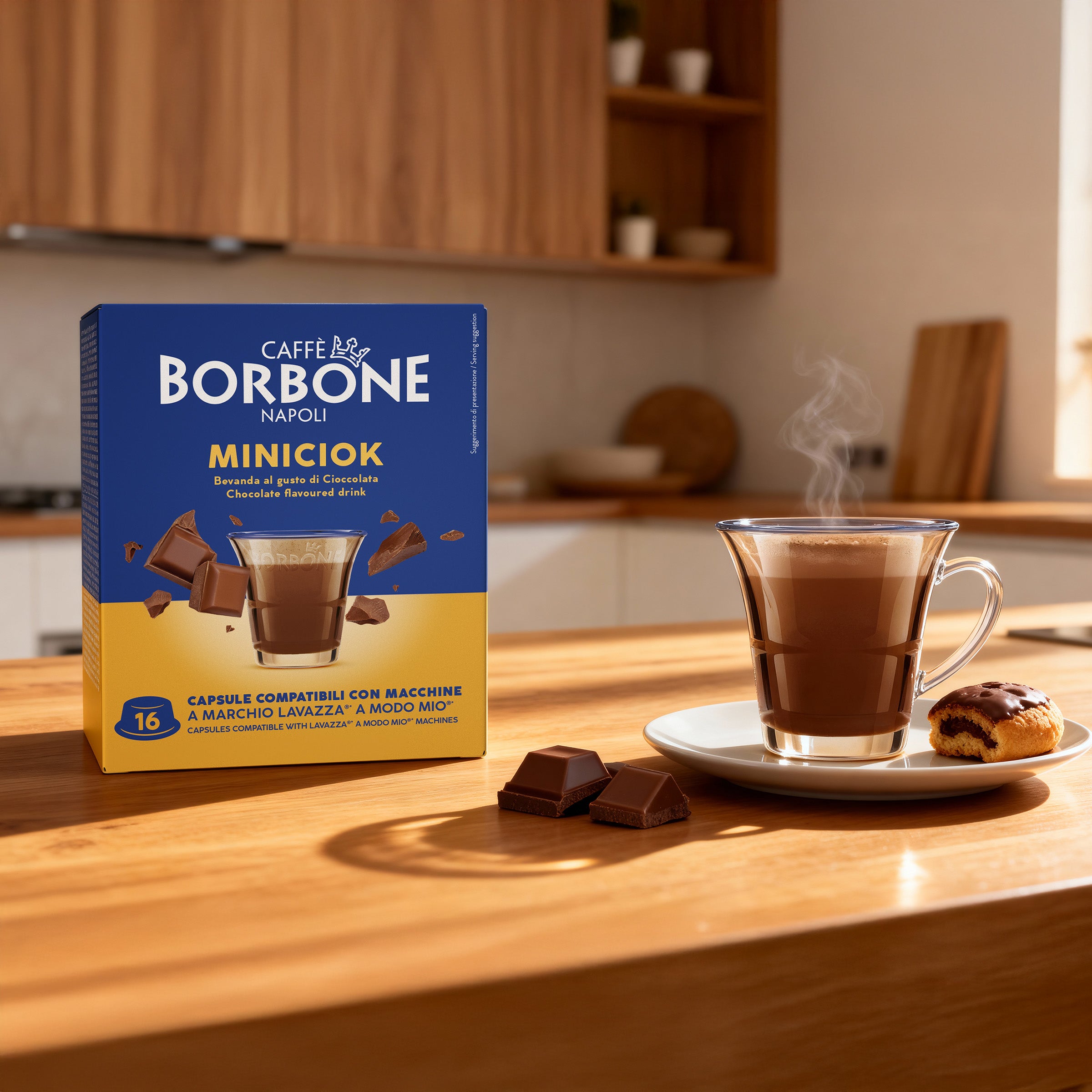 caff-borbone-miniciok-capsule-compatibili-lavazza-a-modo-mio-gusto-cioccolata image 3