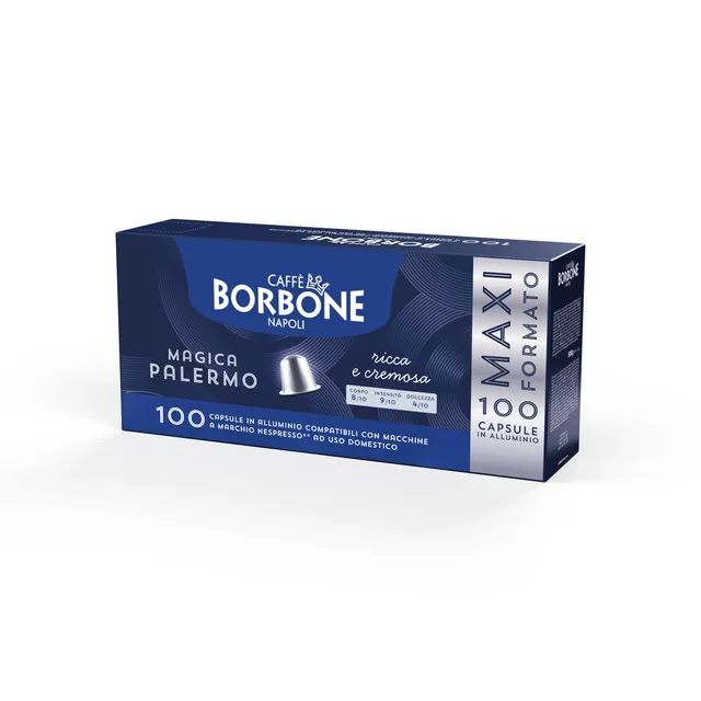 caff-borbone-magica-palermo-100-capsule-alluminio-compatibili-nespresso-miscela- image 1