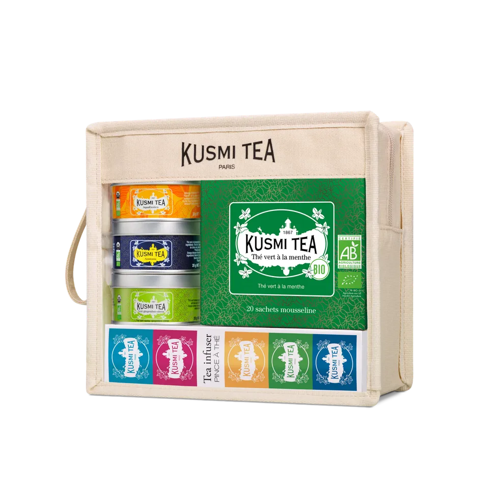 kusmi-tea-trousse-da-viaggio-bio-astuccio-cotone-con-miniature image 1