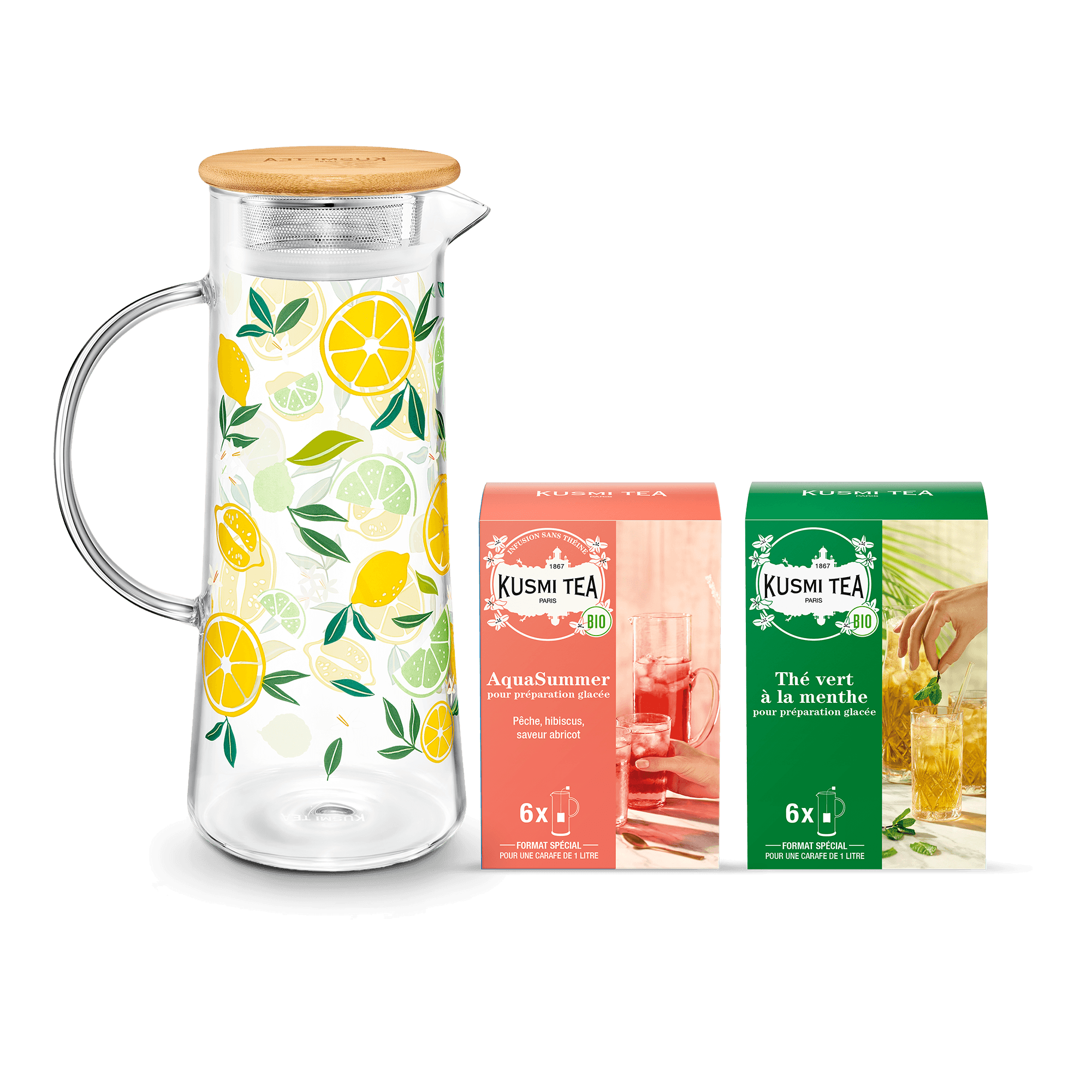 kusmi-tea-set-kit-t-freddo-con-caraffa-in-vetro-1-2-l image 1