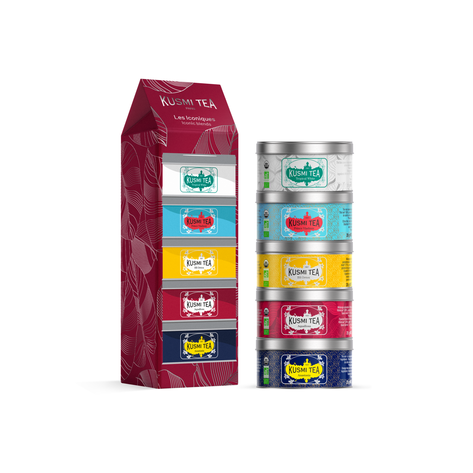 kusmi-tea-cofanetto-iconico-bio-5-t-e-infusi-in-miniatura-sfusi image 1