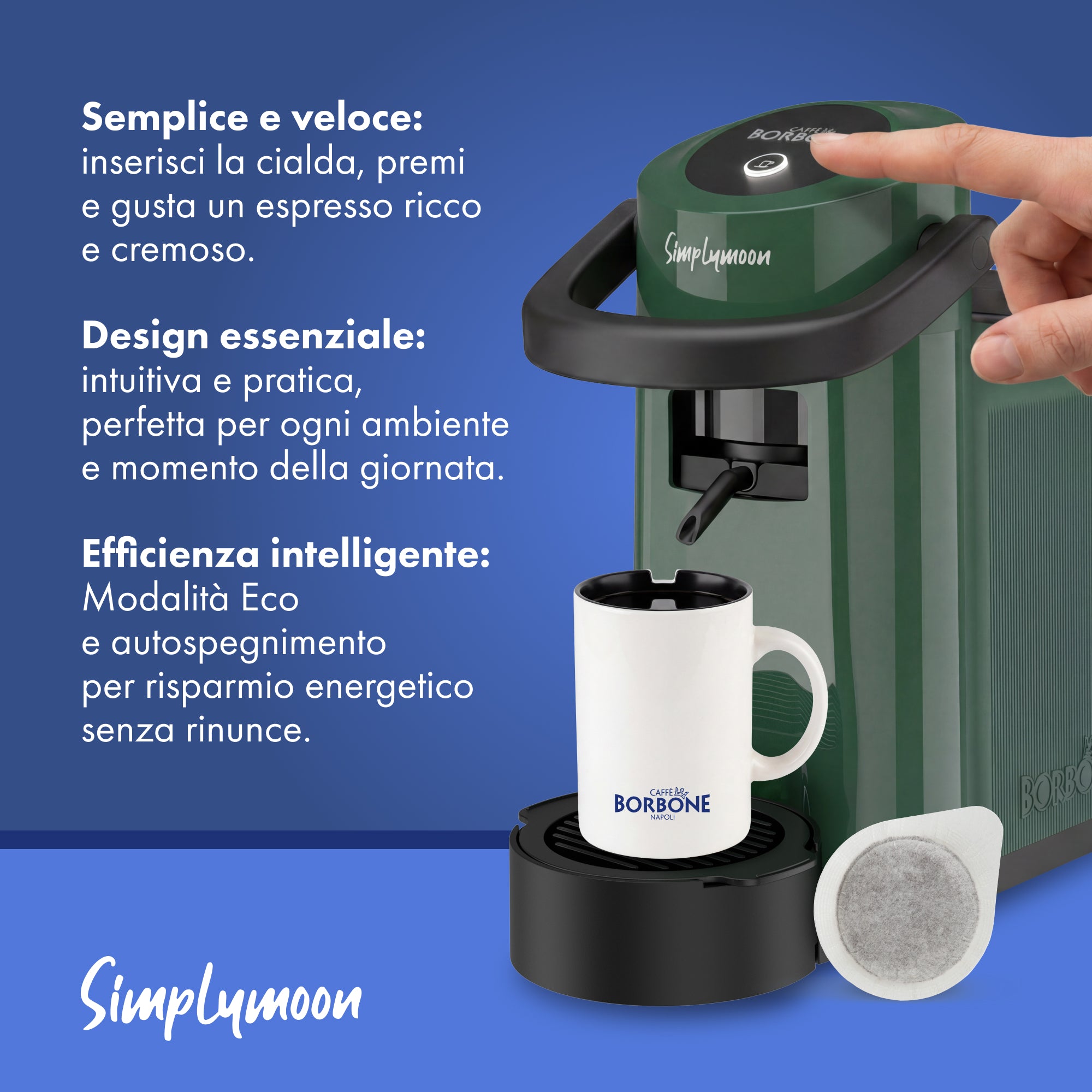 caff-borbone-simplymoon-verde-macchina-cialde-espresso-eco image 2