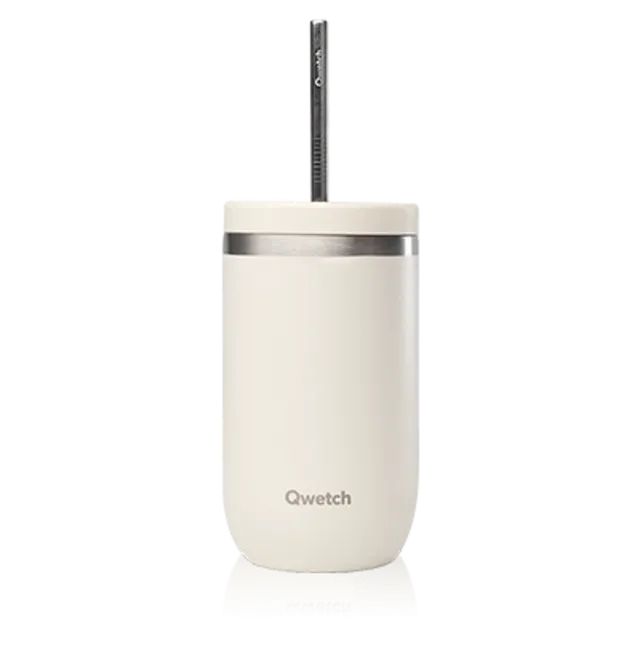 kusmi-tea-tazza-isotermica-fredda-47-cl-sabbia-in-acciaio-riciclato-con-cannucci image 1