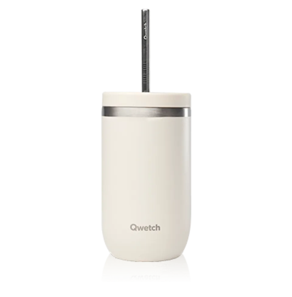kusmi-tea-tazza-isotermica-fredda-47-cl-sabbia-in-acciaio-riciclato-con-cannucci image 1