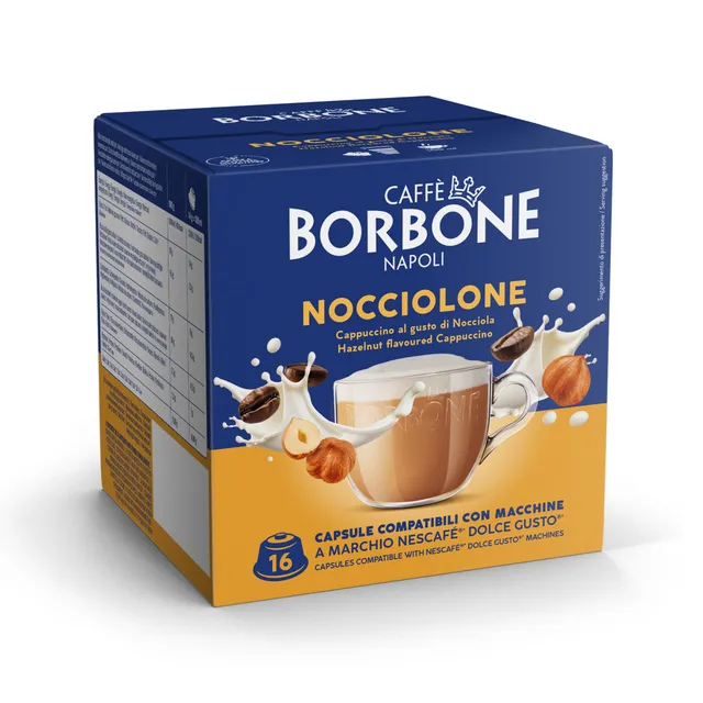 caff-borbone-nocciolone-cappuccino-alla-nocciola-capsule-compatibili-dolce-gusto image 1