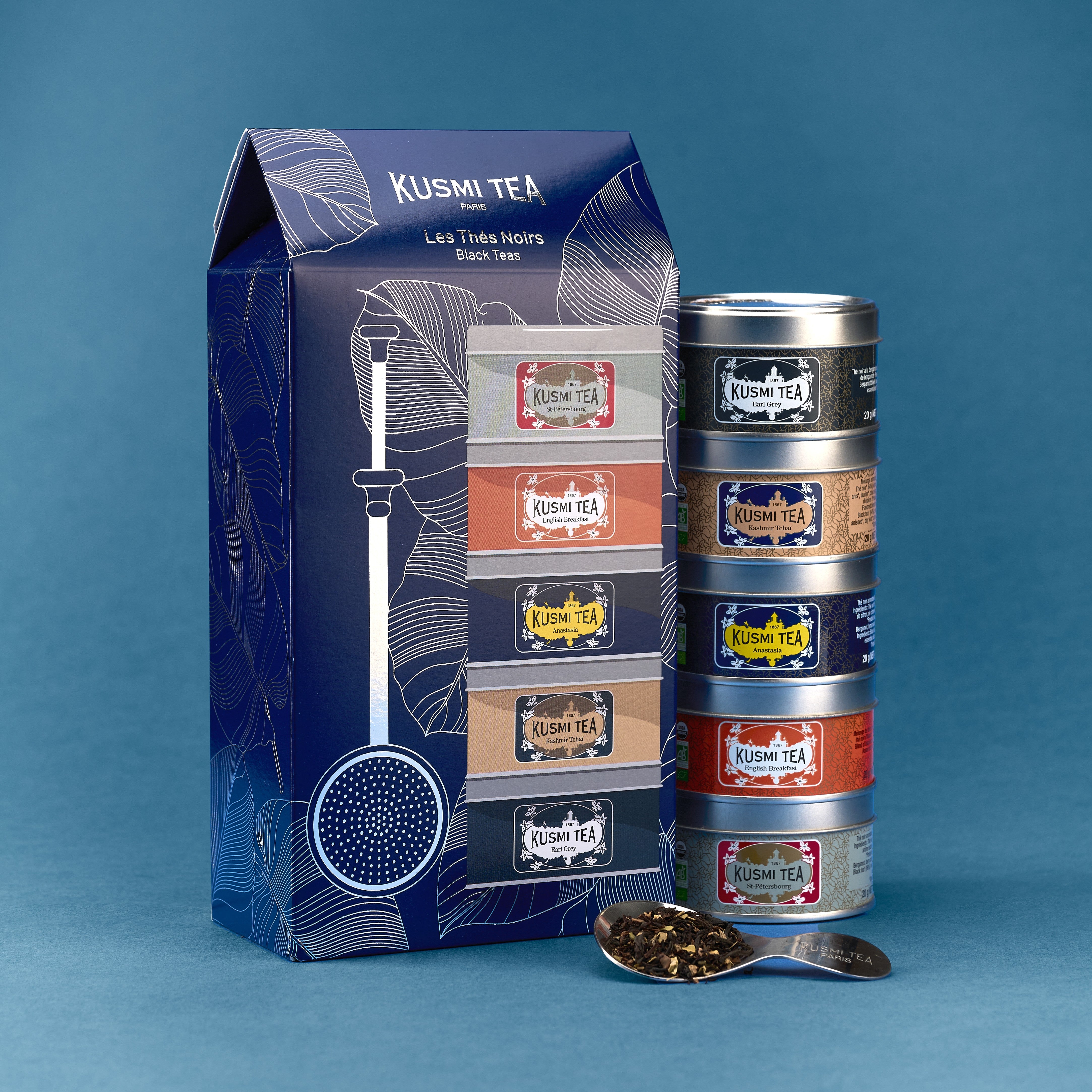 kusmi-tea-cofanetto-t-neri-bio-con-infusore-5-miniature-sfuse image 2