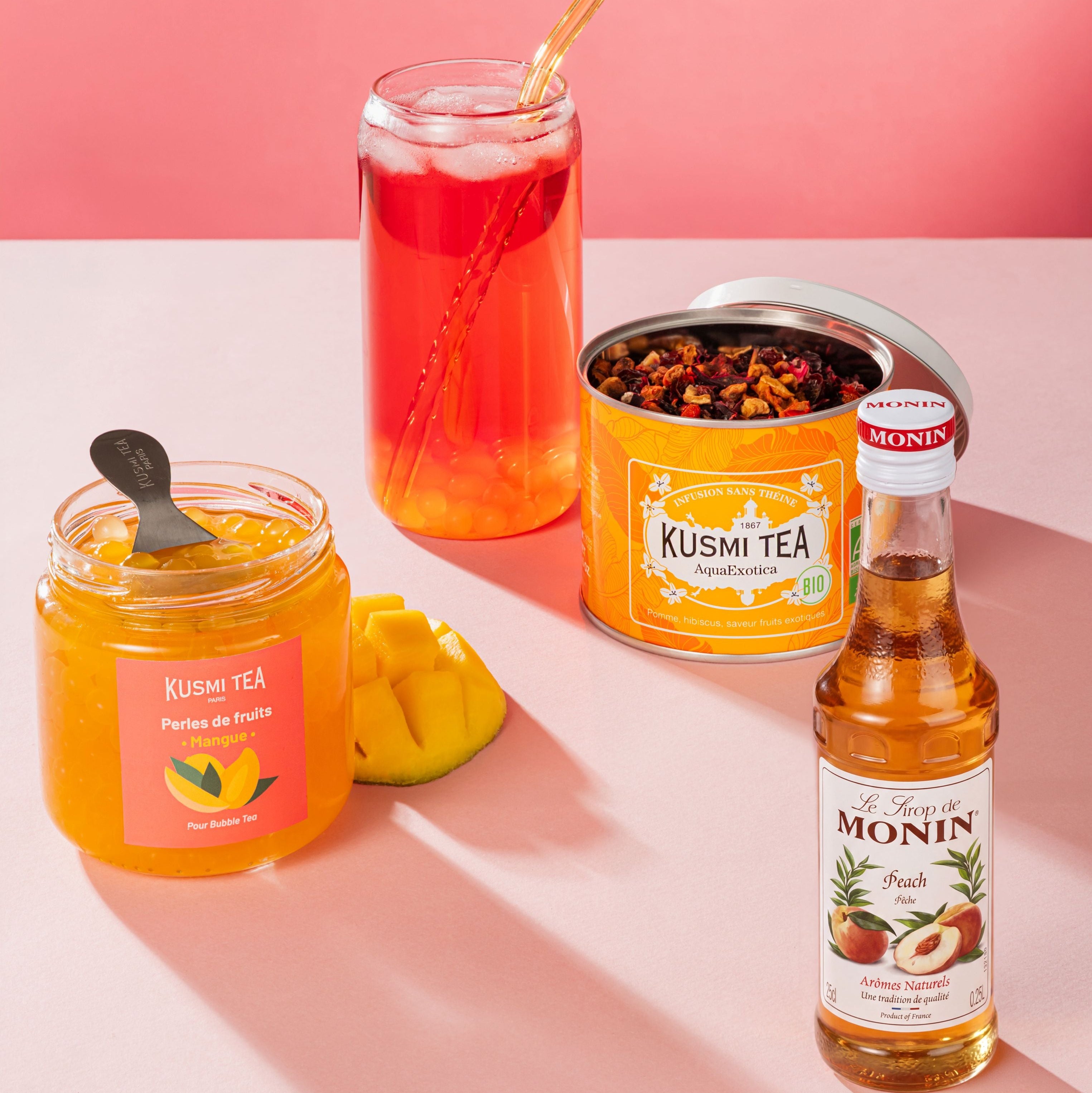 kusmi-tea-kit-bubble-tea-pesca-set-preparazione-con-sciroppo-e-perle image 3