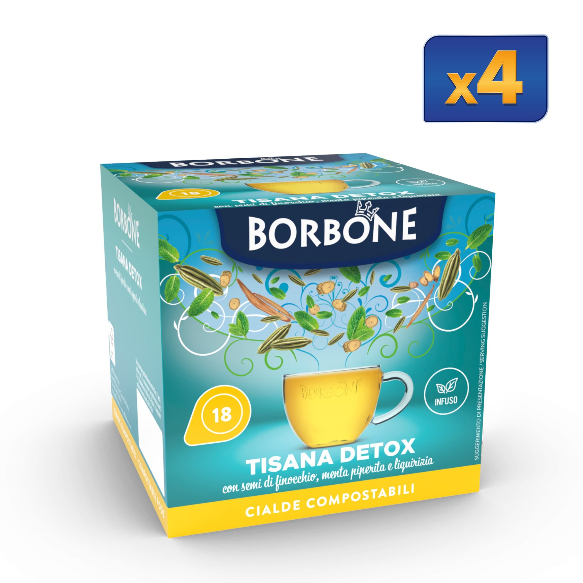 caff-borbone-tisana-detox-cialde-finocchio-menta-liquirizia-e-rabarbaro image 1