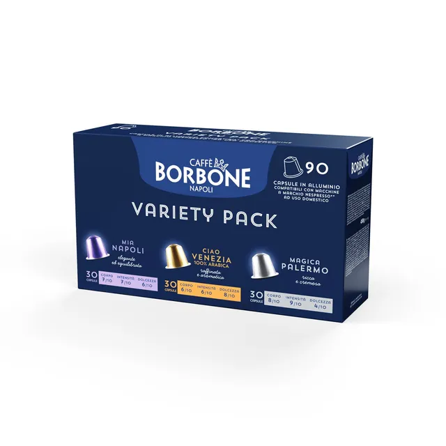 caff-borbone-kit-degustazione-90-capsule-alluminio-compatibili-nespresso image 1