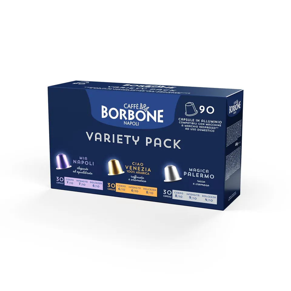 caff-borbone-kit-degustazione-90-capsule-alluminio-compatibili-nespresso image 1