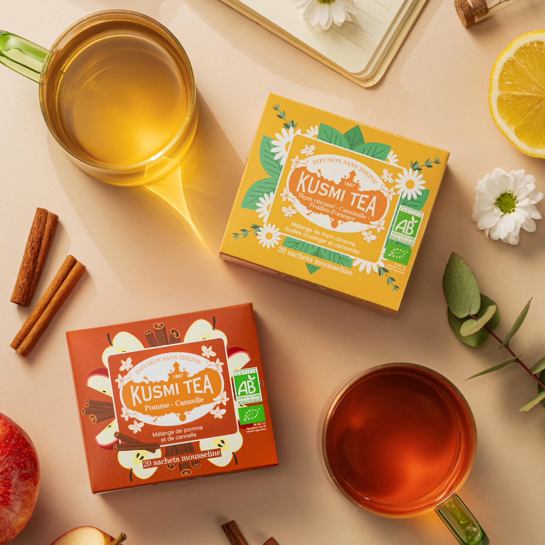 kusmi-tea-timo-limone-camomilla-foglie-d-arancio-infuso-bio image 2