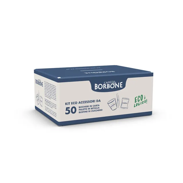 caff-borbone-kit-ecologico-da-50-pezzi-bicchieri-carta-palette-betulla-zucchero image 1
