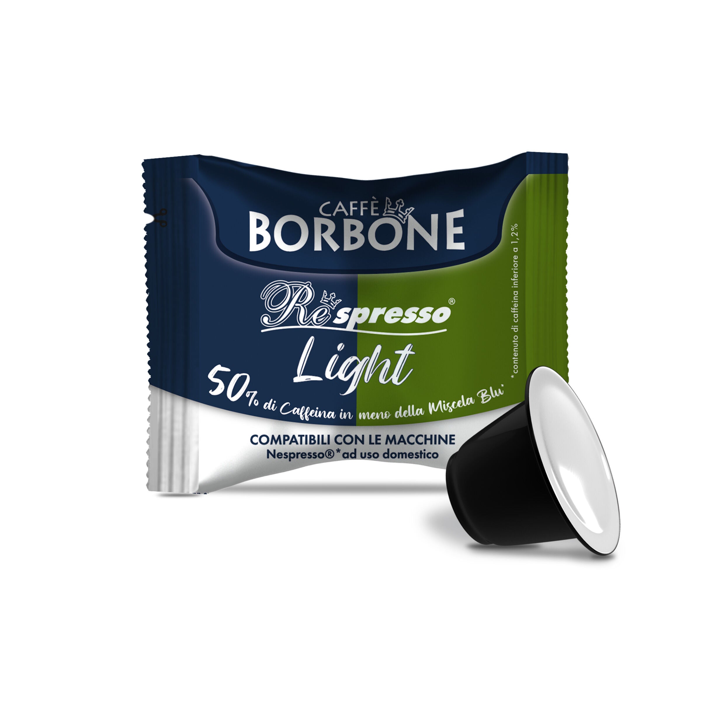 caff-borbone-miscela-light-50-blu-50-dek-capsule-compatibili-nespresso image 1