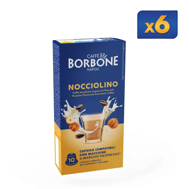 caff-borbone-nocciolino-capsule-compatibili-nespresso-cappuccino-alla-nocciola image 1
