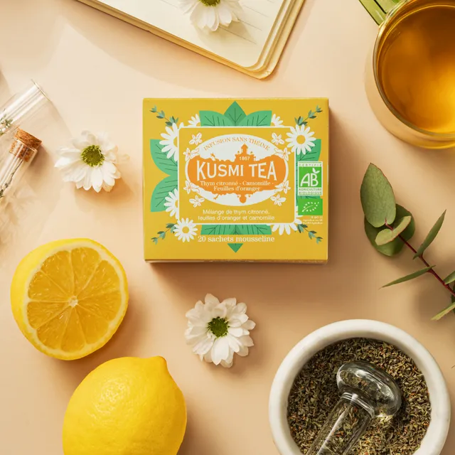 kusmi-tea-timo-limone-camomilla-foglie-d-arancio-infuso-bio image 1