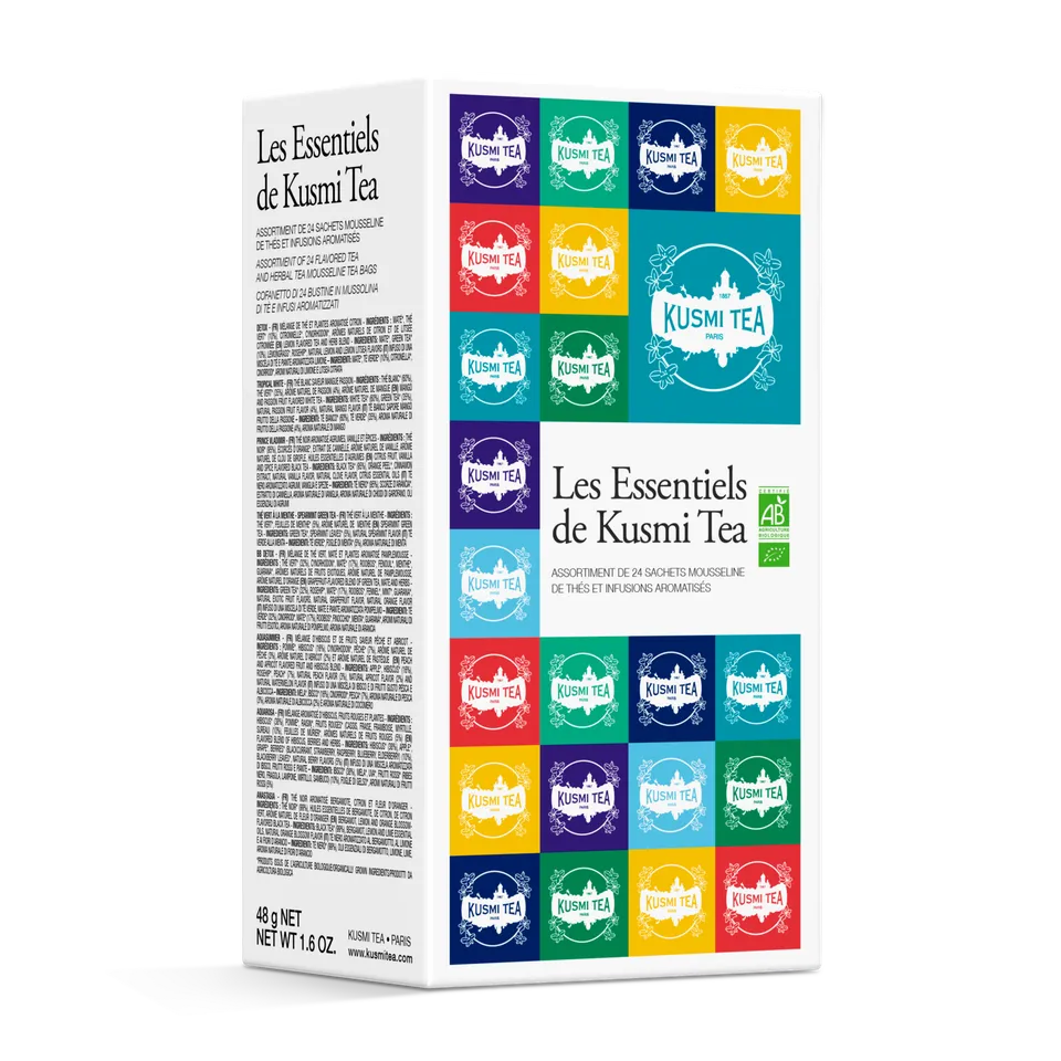 kusmi-tea-les-essentiels-bio-cofanetto-24-bustine-8-mix-t-e-infusi image 1