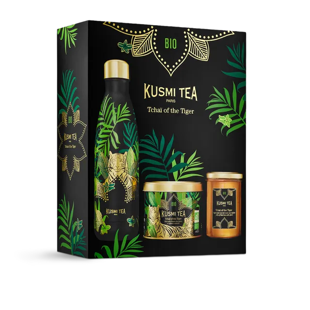 kusmi-tea-cofanetto-tcha-of-the-tiger-t-nero-speziato-bio-100-g-con-accessorio image 1