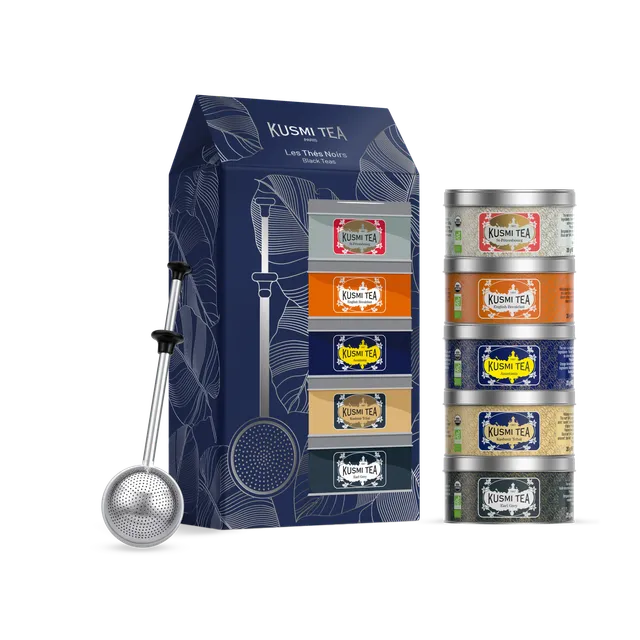 kusmi-tea-cofanetto-t-neri-bio-con-infusore-5-miniature-sfuse image 1
