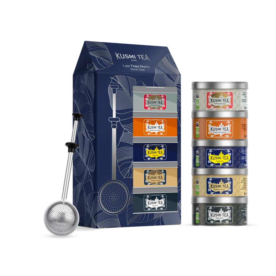 kusmi-tea-cofanetto-t-neri-bio-con-infusore-5-miniature-sfuse image 1