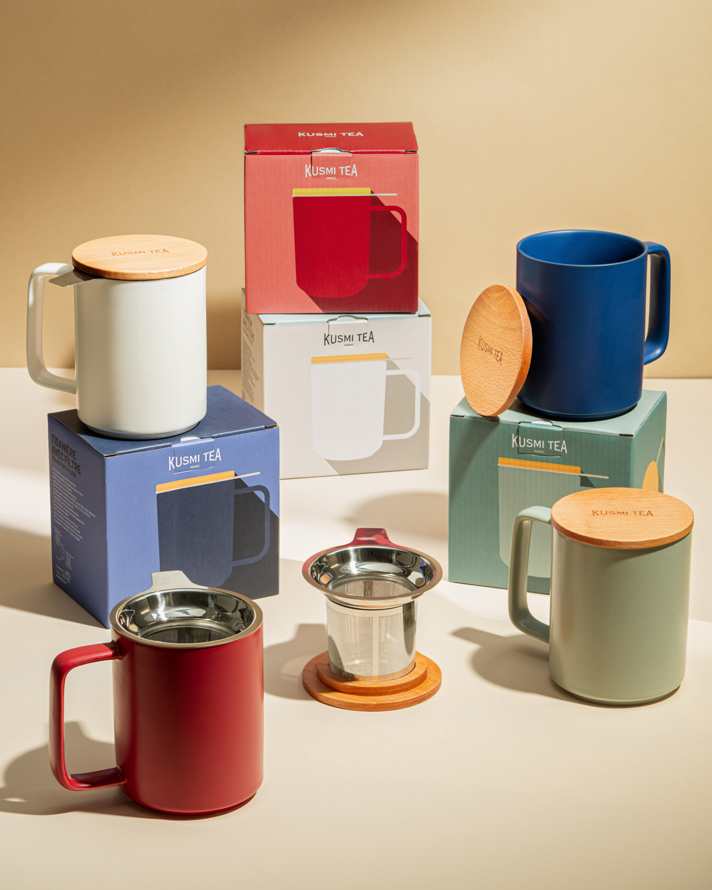 kusmi-tea-tisaniera-porcellana-48cl-con-filtro-e-coperchio-faggio image 2